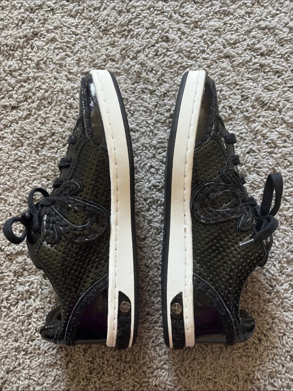 True Religion Black Patent Leather Sneakers